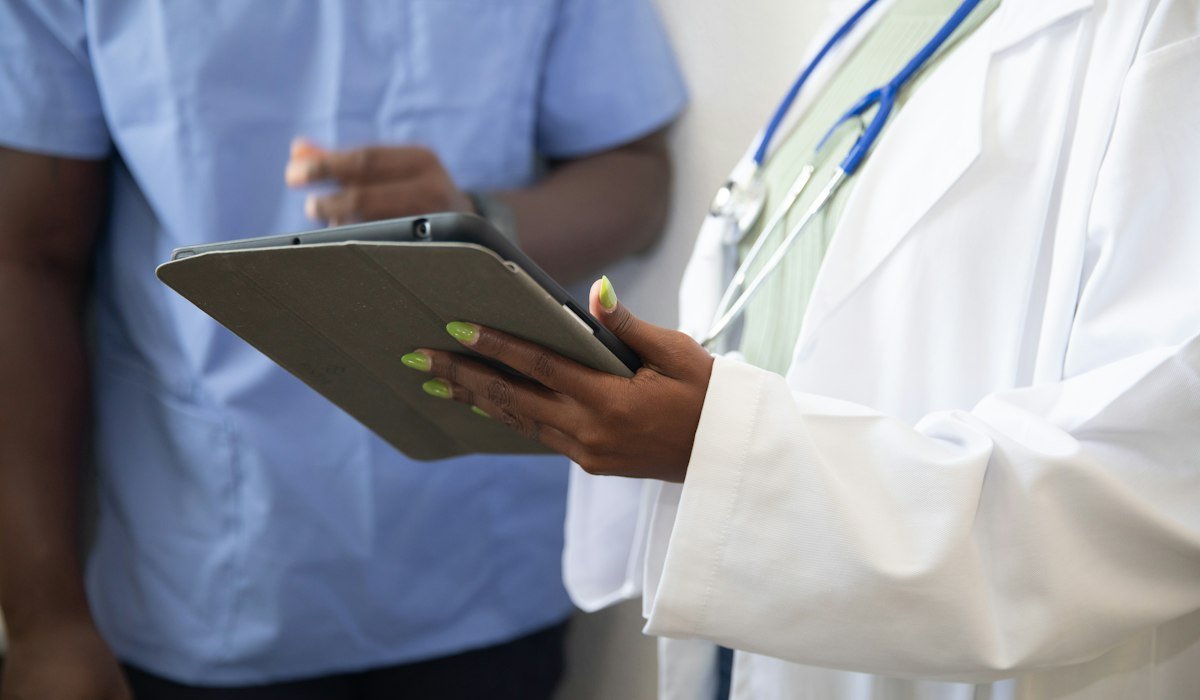Doctor talking with a patient