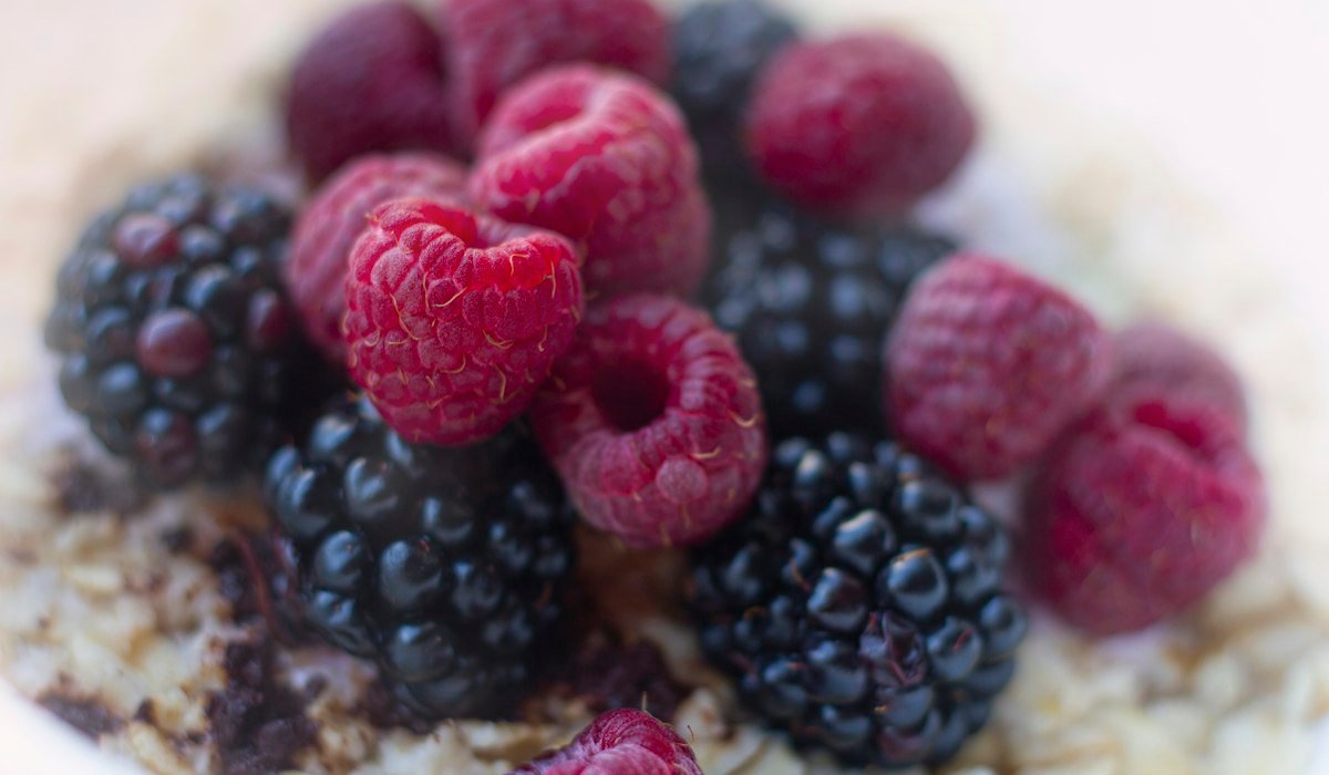 Bowl of oats with fruit